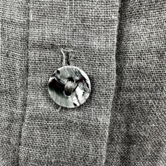 J. Jill Pure Jill Tunic Top Blouse Cotton Button Front Gray Large Lagenlook - Picture 3 of 10